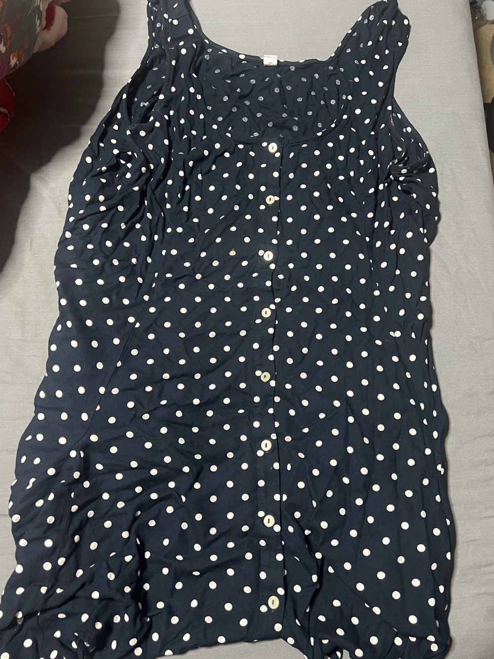 Old Navy Navy and White Polka Dot Midi Dress